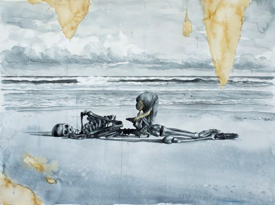 Larung Ego Sweeping Ego 1 by Agus Suwage contemporary artwork Painting