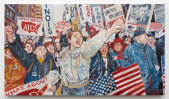 ACT UP after Andrew Savulich 1992 by Keith Mayerson contemporary artwork Painting