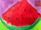 Watermelon by Walasse Ting contemporary artwork painting works on paper