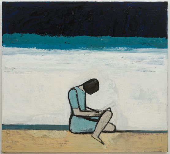 Untitled - Waterside Reading by Liu Xiaohui contemporary artwork Painting