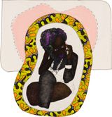 Alikuwa akisema uongo GossipsSocial media infections that infiltrates Gods temple impure thoughts that over shadowsconsume the heart Blinded by wrathEnvy false Journalism against thy neighbourthrough thy neighbours blinds by Pierre Mukeba contemporary artwork painting textile