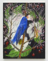 Portrait of a Blue Bird After Picabia Black and White Light Again Again by Ann Craven contemporary artwork painting