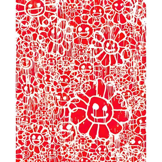 Madsaki Flowers B Red by Takashi Murakami contemporary artwork Print