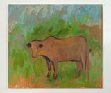 Cow in Field by Yves Scherer contemporary artwork painting