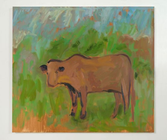 Cow in Field by Yves Scherer contemporary artwork Painting