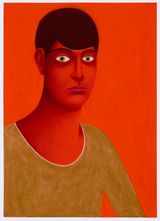 Red Portrait by Nicolas Party contemporary artwork drawing