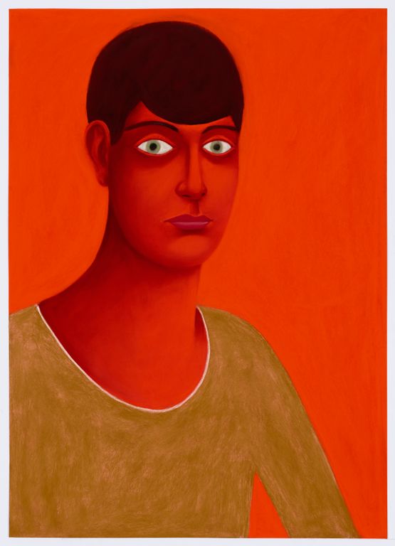 Red Portrait by Nicolas Party contemporary artwork Drawing