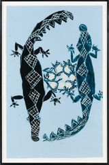 Crocodiles Nest by Dhambit Mununggurr contemporary artwork works on paper