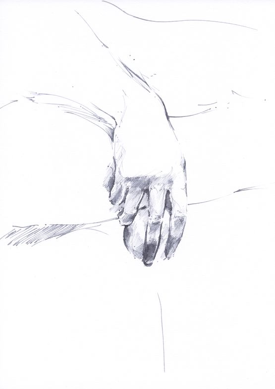 Untitled La Jeunesse dAristote hand with sphere by Paul P. contemporary artwork Drawing