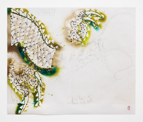 Study of Angels Eye View Inked Dragon Head by Gajin Fujita contemporary artwork Painting