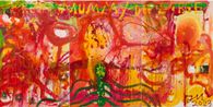 MEINE KUNST STIRBT NIE by Jonathan Meese contemporary artwork Painting