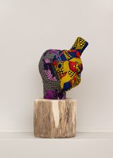 Purple  Black  Red  Yellow by Sydney Albertini contemporary artwork sculpture textile