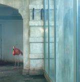 Blue Flamingo by Eric Pillot contemporary artwork drawing painting sculpture works on paper