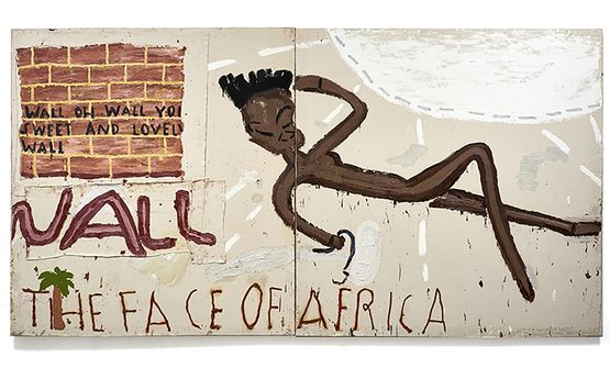 Face of Africa Wall by Rose Wylie contemporary artwork Painting