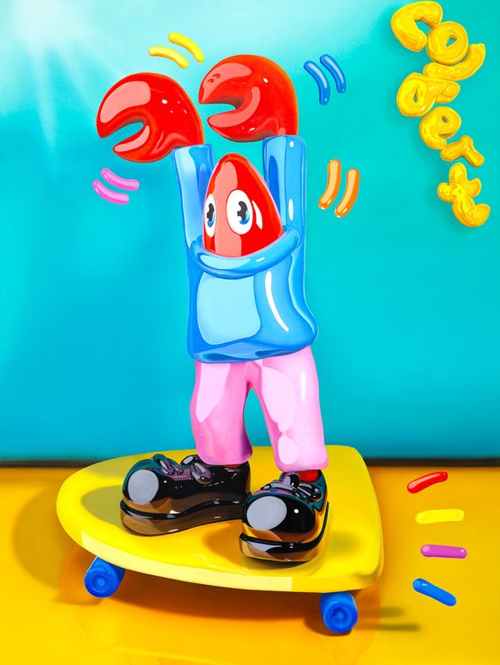 Lobster Skateboard by Philip Colbert contemporary artwork Painting