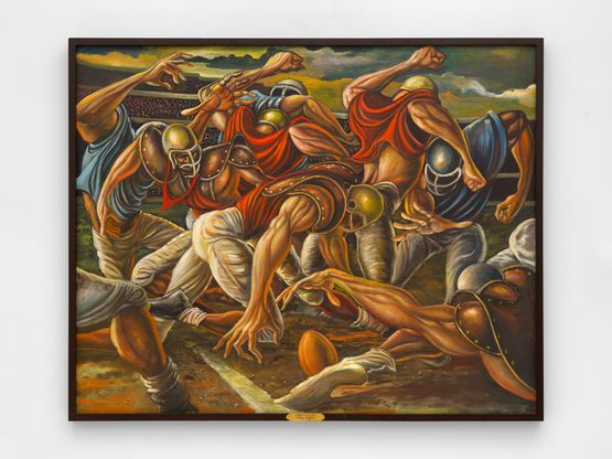 Fumble in the Line by Ernie Barnes contemporary artwork Painting