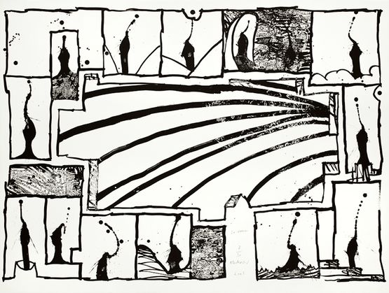 Terre en Voirin nb by Pierre Alechinsky contemporary artwork Print