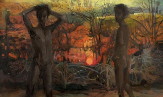 Hunted SunsetA Conversation of Sorts by Jake Grewal contemporary artwork Painting