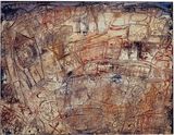 Paysage avec promeneur saluant le public by Jean Dubuffet contemporary artwork painting