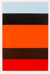 Orange Black Brown Red Pale Blue by John Nixon contemporary artwork painting