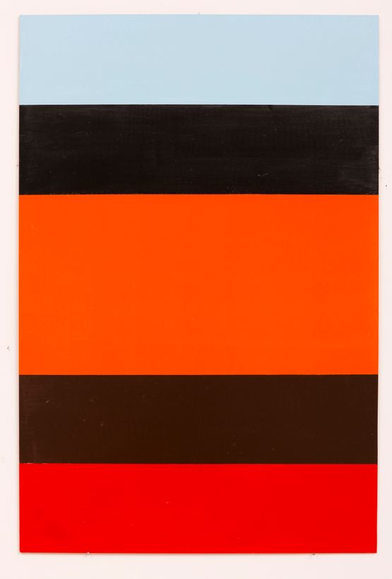 Orange Black Brown Red Pale Blue by John Nixon contemporary artwork Painting