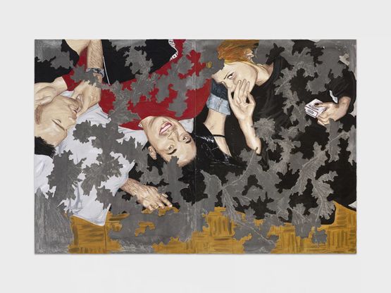Night Time As Seen by Sim Ouch diptyque by Latifa Echakhch contemporary artwork Painting