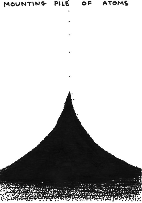 Untitled Mounting Pile of Atoms by David Shrigley contemporary artwork Works on Paper