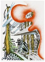 Orange phantasmagoria by Susanne Kuhn contemporary artwork print