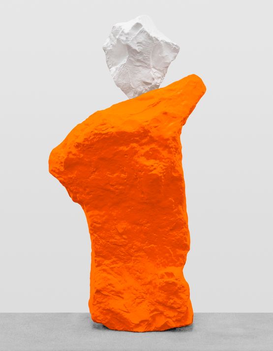 white orange monk by Ugo Rondinone contemporary artwork Sculpture