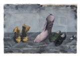 Shoes by Zhang Xiaogang contemporary artwork painting works on paper