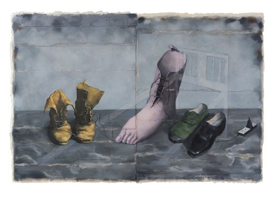 Shoes by Zhang Xiaogang contemporary artwork Painting