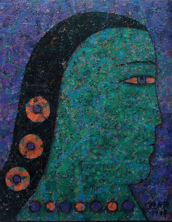 Purple Eyesight by Xiong Wenyun contemporary artwork Painting