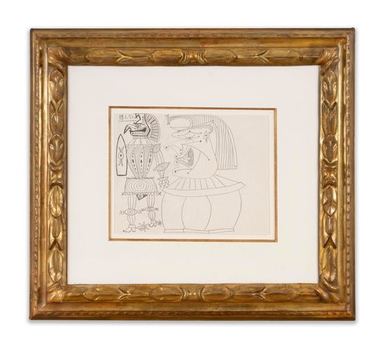 Deux hommes en armure by Pablo Picasso contemporary artwork Works on Paper