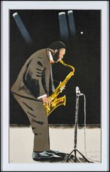 Ode to John Coltrane by Sam Nhlengethwa contemporary artwork painting