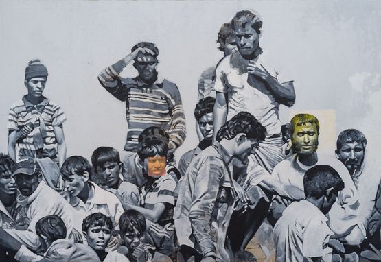 The Silent Crossing by Abdalla Al Omari contemporary artwork Painting