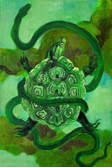 Black Tortoise by Jia Sung contemporary artwork painting textile