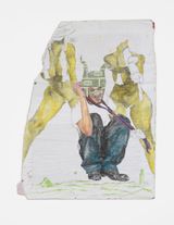 SOCIAL DISTURBANCE  TRYNA FEEL GOOD Part one GREEN LOVE STORIES series by Pharaoh Kakudji contemporary artwork mixed media works on paper