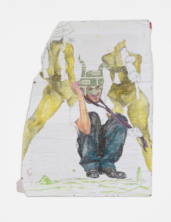 SOCIAL DISTURBANCE  TRYNA FEEL GOOD Part one GREEN LOVE STORIES series by Pharaoh Kakudji contemporary artwork Works on Paper