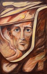 Doubting Head by Prabhakar Pachpute contemporary artwork painting