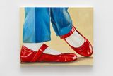 Waiting with Red Shoes On by Xiao Hanqiu contemporary artwork painting