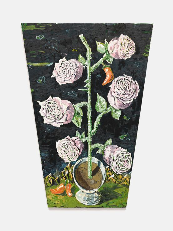 Night chile and roses by Ken Taylor contemporary artwork Painting