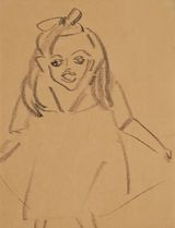 Franzi auf der Schaukel Franzi on the swing by Ernst Ludwig Kirchner contemporary artwork drawing