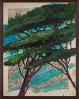 Portrait of Italy Through Its Trees Painting on Map XX by Julian Schnabel contemporary artwork print works on paper