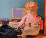 The Broken TV in a Hotel Room TV  by Shih Yung Chun contemporary artwork painting