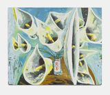 Calla Lilies Evian Vase by Ken Taylor Reynaga contemporary artwork painting works on paper