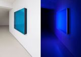 Colormirror double blue rainbow black frame by Regine Schumann contemporary artwork sculpture