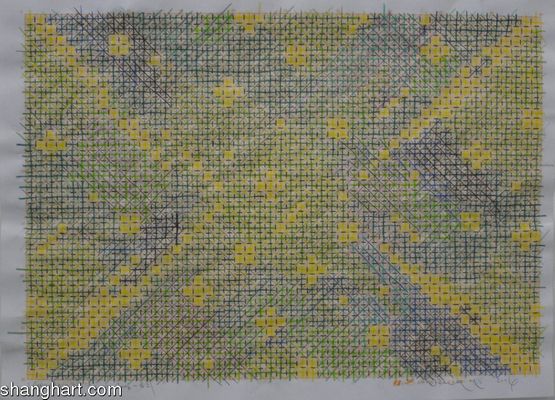 Appearance of Crosses by Ding Yi contemporary artwork Painting
