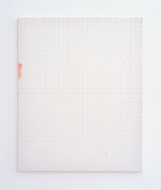 Endnote oblique pink white edge by Ian Kiaer contemporary artwork Painting