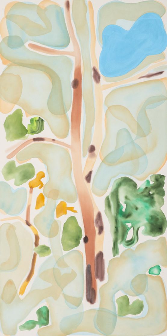 a puddle and a cloud and trees by Naofumi Maruyama contemporary artwork Painting