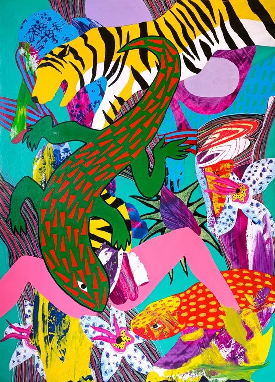You smell like flowers by Ramina Saadatkhan contemporary artwork Painting